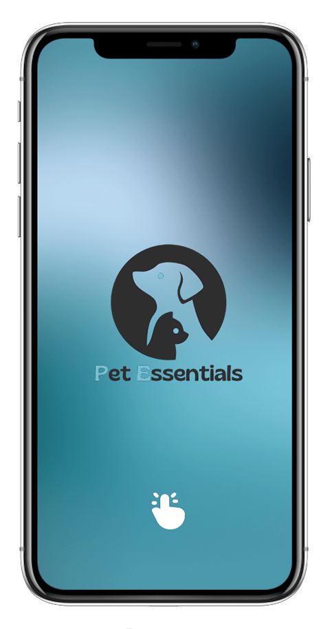 Mockup von einem Handy der Seite "Start Animation" der Pet Essentials App