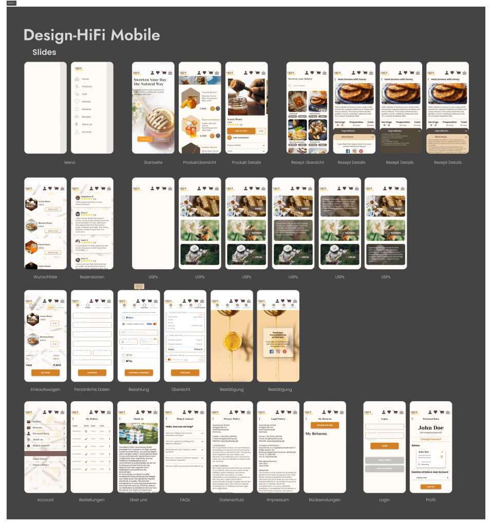 High Fidelity Slides der Webseite Lloyd Honey für das Handy von Miranda Kaufmann