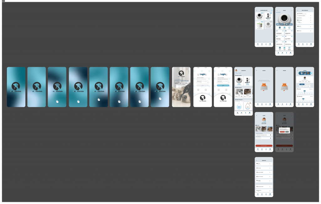High Fidelity Slides der Pet Essentials App für das Handy
