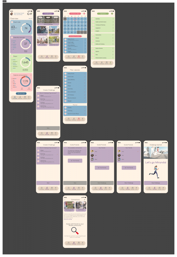 High Fidelity Slides der Garmin App für das Handy