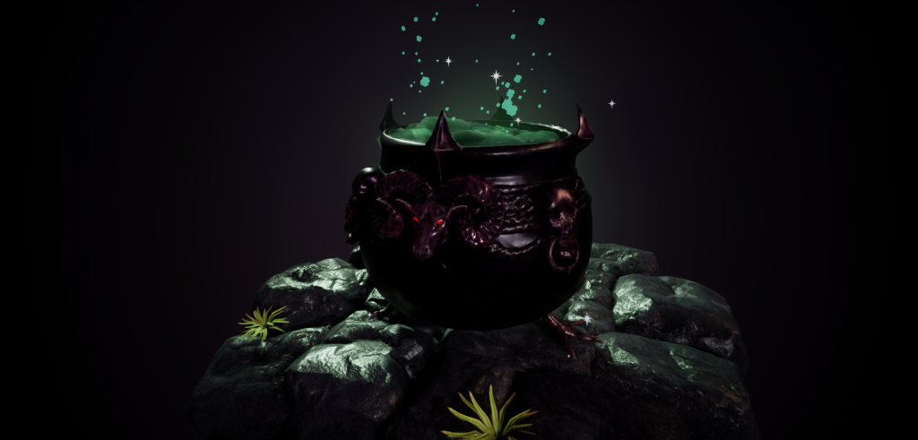 3D Kessel mit magischem Trank