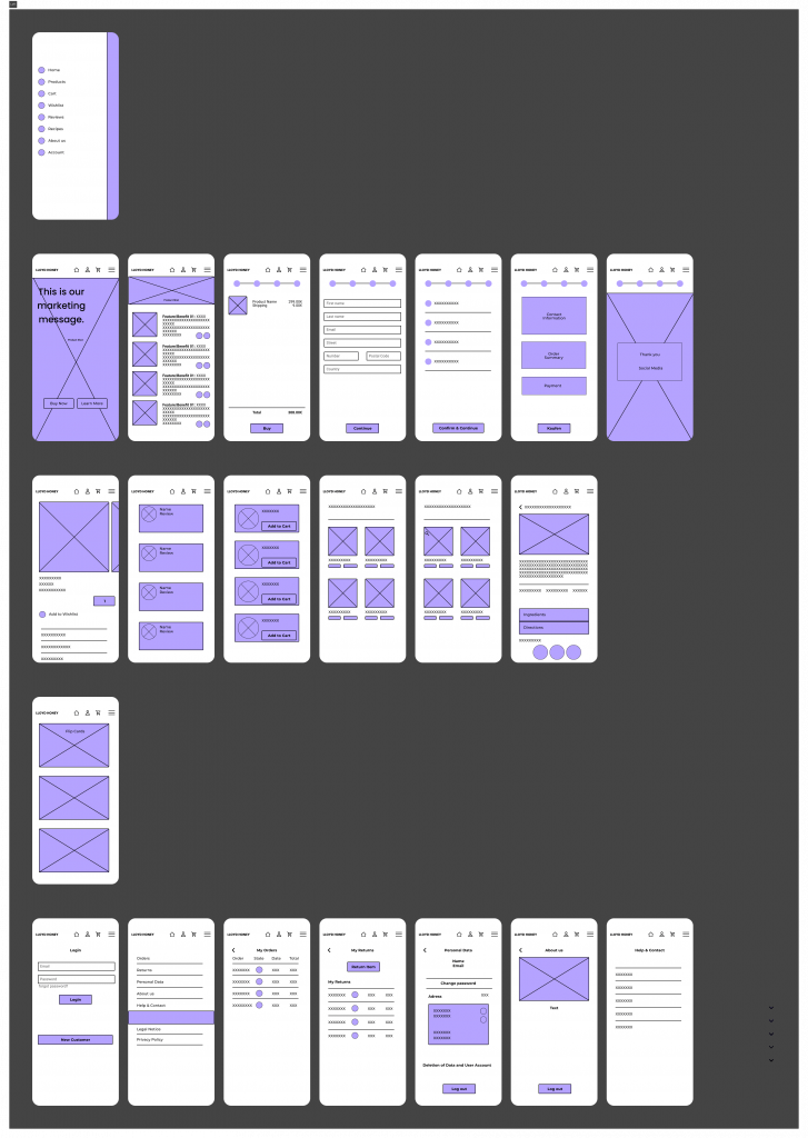 Low Fidelity Slides der Webseite Lloyd Honey für das Handy